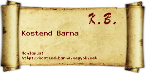 Kostend Barna névjegykártya